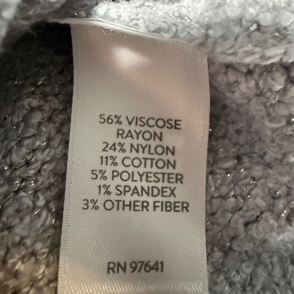 J.Jill Metallic Knit Sweater Womens XL Tall Silver Shimmer Sunburst SSW330293 - Picture 5 of 12